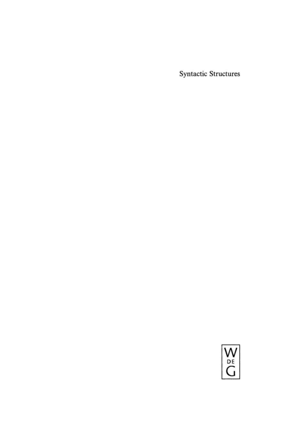 Syntactic Structures - 1st Edition (eBook)