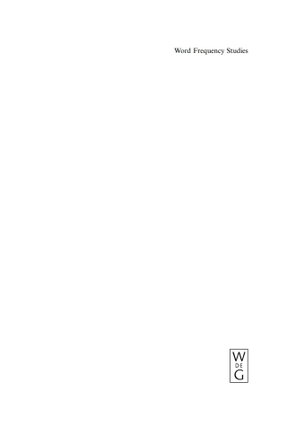 Cover image: Word Frequency Studies 1st edition 9783110218527