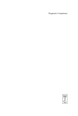 Imagen de portada: Pragmatic Competence 1st edition 9783110218541