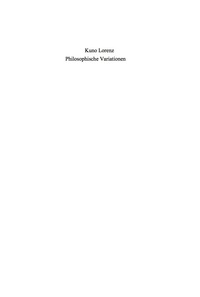 Imagen de portada: Philosophische Variationen 1st edition 9783110203110