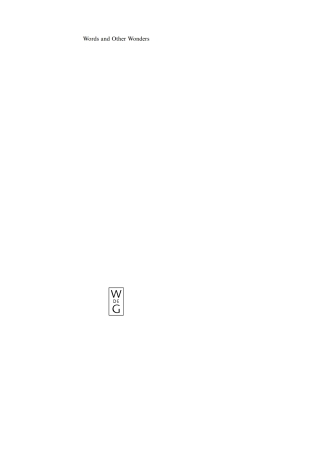 Cover image: Words and Other Wonders 1st edition 9783110190427