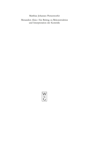 Cover image: Menanders "Kolax" 1st edition 9783110221275