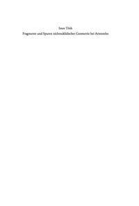 Titelbild: Fragmente und Spuren nichteuklidischer Geometrie bei Aristoteles 1st edition 9783110224153