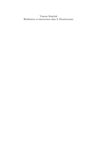 Cover image: Rétribution et intercession dans le Deutéronome 1st edition 9783110224399
