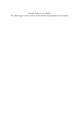 Cover image: The Messenger of the Lord in Early Jewish Interpretations of Genesis 1st edition 9783110226843