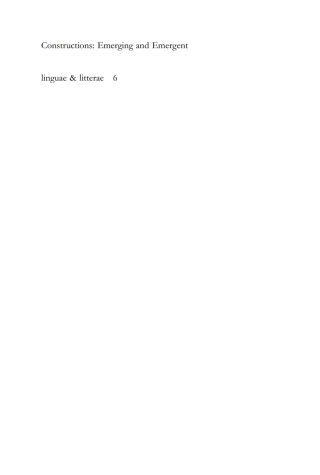 Cover image: Constructions 1st edition 9783110229073