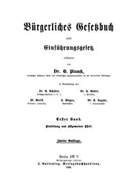Immagine di copertina: Einleitung und Allgemeiner Theil 2nd edition 9783110235838