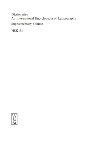 Cover image: Dictionaries. An International Encyclopedia of Lexicography 1st edition 9783110238129