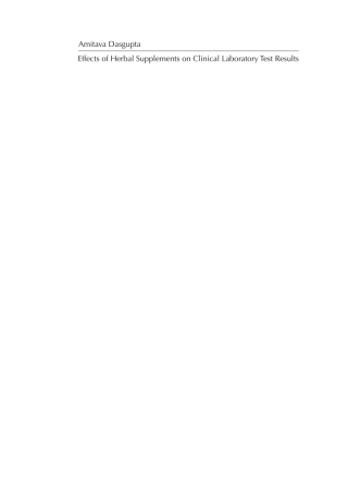 Cover image: Effects of Herbal Supplements on Clinical Laboratory Test Results 1st edition 9783110245615