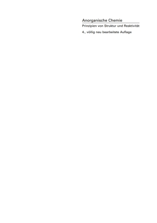 Cover image: Anorganische Chemie 4th edition 9783110249071