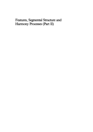 Imagen de portada: Features, Segmental Structure and Harmony Processes. Part 2 1st edition 9783110132939