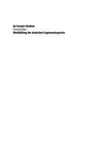 Titelbild: Wortbildung der deutschen Gegenwartssprache 4th edition 9783110256635