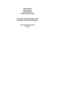 Imagen de portada: Tort Law in the Jurisprudence of the European Court of Human Rights 1st edition 9783110259667