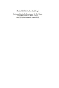 Cover image: Rechtsgeschäft, Methodenlehre und darüber hinaus 1st edition 9783110260212