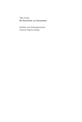 Titelbild: Die Nationalität von Kunstwerken 1st edition 9783110262841