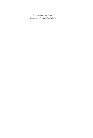 Cover image: Wissenschaft in Öffentlichkeit 1st edition 9783110266139