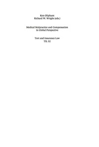 Imagen de portada: Medical Malpractice and Compensation in Global Perspective 1st edition 9783110269970