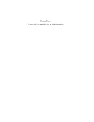 Cover image: Varianten der Pronominaladverbien im Neuhochdeutschen 1st edition 9783110273113