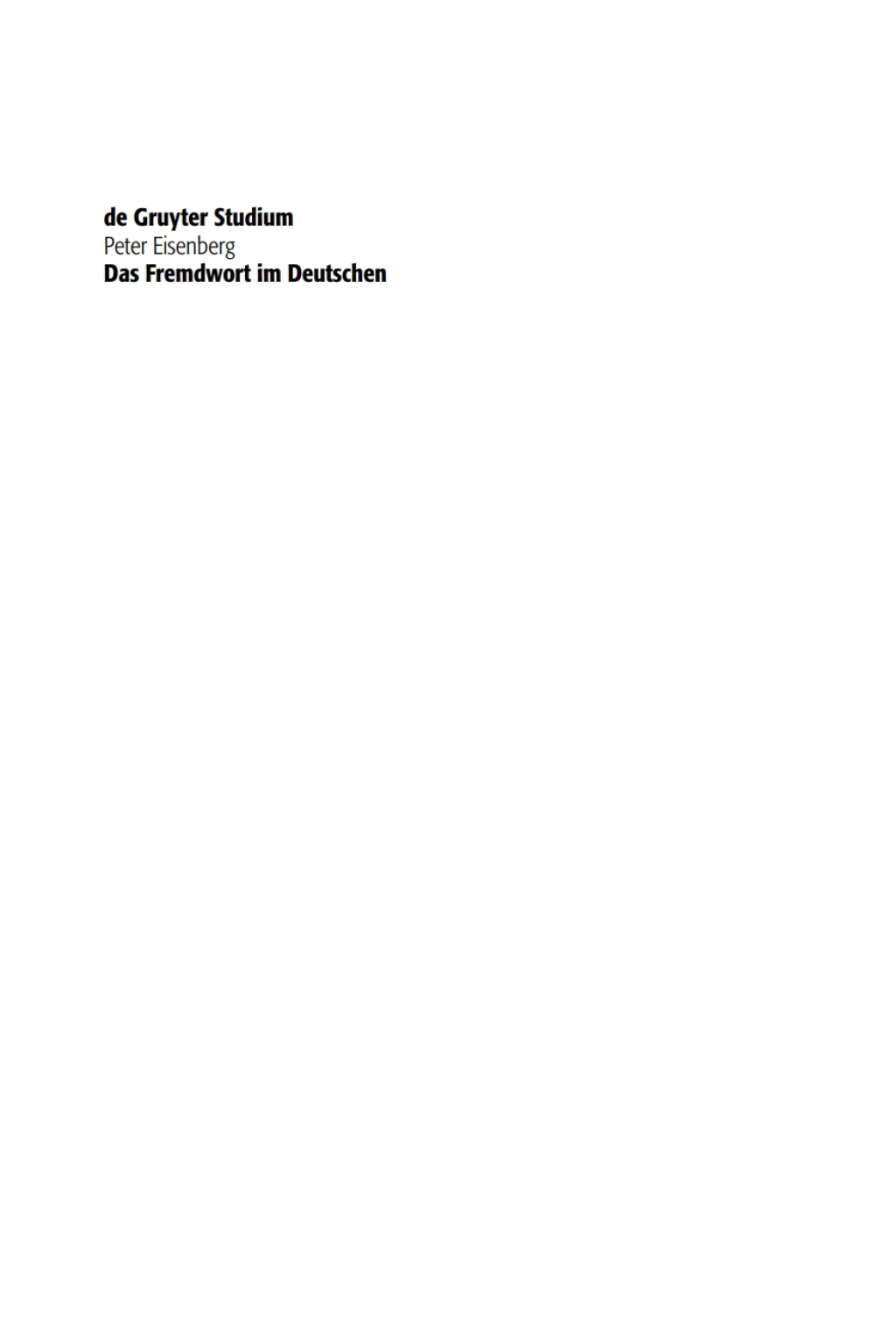 Das Fremdwort im Deutschen 2nd Edition