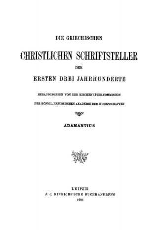 Cover image: Der Dialog des Adamantius 1st edition 9783110297447