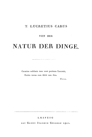 Cover image: Von der Natur der Dinge 1st edition 9783110299274