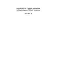 Omslagafbeelding: Actas del XXVI Congreso Internacional de Lingüística y de Filología Románicas. Tome III 1st edition 9783110299816