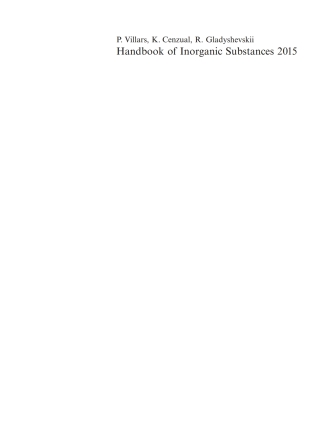Cover image: Inorganic Substances. 2015 1st edition 9783110311136