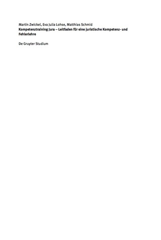 表紙画像: Kompetenztraining Jura 1st edition 9783110312362