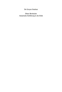 Titelbild: Analytische Einführung in die Ethik 1st edition 9783110313611