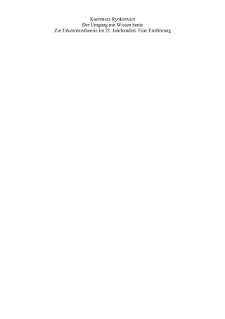 Cover image: Der Umgang mit Wissen heute 1st edition 9783110320077