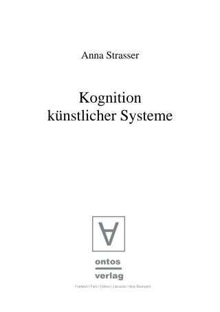 Cover image: Kognition künstlicher Systeme 1st edition 9783110320916