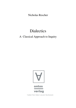 Cover image: Dialectics 1st edition 9783110321012