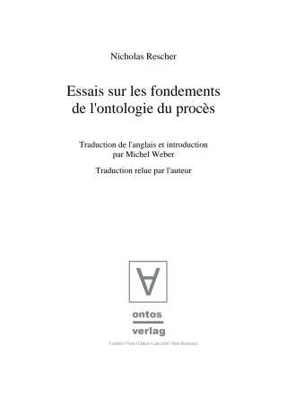 صورة الغلاف: Essais sur les fondements de l'ontologie du procès 1st edition 9783110322118