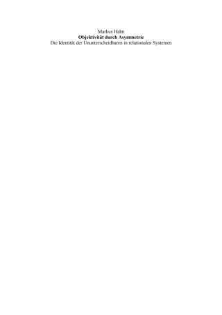 Cover image: Objektivität durch Asymmetrie 1st edition 9783110323757