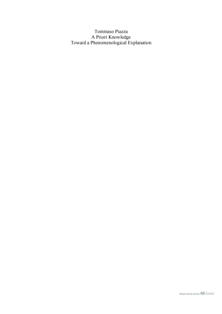 Cover image: A Priori Knowledge 1st edition 9783110325034