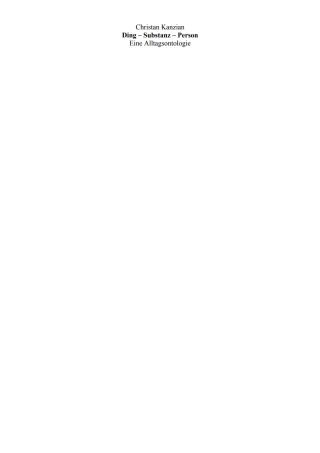 Cover image: Ding – Substanz – Person 1st edition 9783110329377