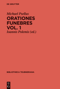 Cover image: Orationes funebres 1st edition 9783110347050