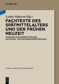 Cover image: Fachtexte des Spätmittelalters und der Frühen Neuzeit 1st edition 9783110353136