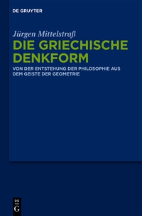 Imagen de portada: Die griechische Denkform 1st edition 9783110336184