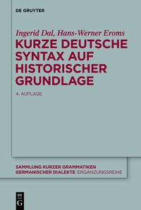Cover image: Kurze deutsche Syntax auf historischer Grundlage 4th edition 9783110334982
