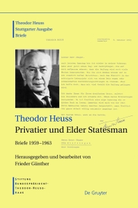 Imagen de portada: Theodor Heuss, Privatier und Elder Statesman 1st edition 9783598251290