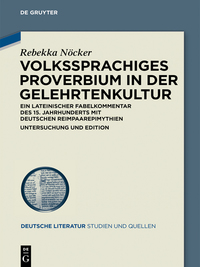 Imagen de portada: Volkssprachiges Proverbium in der Gelehrtenkultur 1st edition 9783050064420
