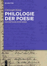 Imagen de portada: Philologie der Poesie 1st edition 9783050058368