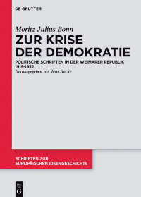 Titelbild: Zur Krise der Demokratie 1st edition 9783050062594