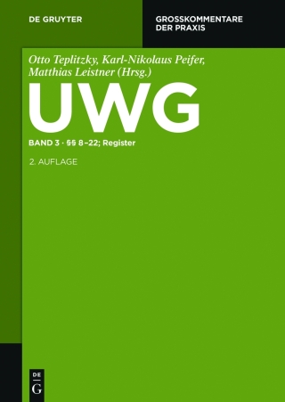 Cover image: §§ 8-22; Register 2nd edition 9783110278255