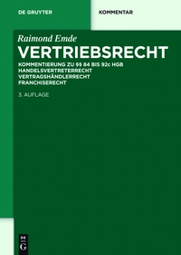 صورة الغلاف: Vertriebsrecht 3rd edition 9783110339697