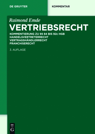 Omslagafbeelding: Vertriebsrecht 3rd edition 9783110339697