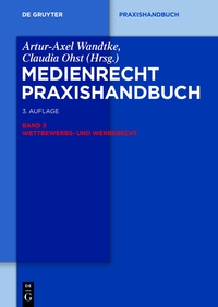 Cover image: Wettbewerbs- und Werberecht 3rd edition 9783110313949