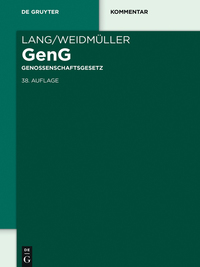 Imagen de portada: Lang/Weidmüller Genossenschaftsgesetz 38th edition 9783110350609
