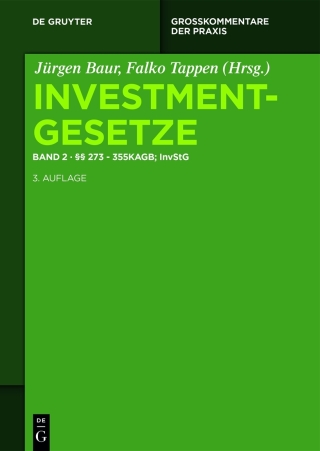 Cover image: §§ 273 - 355 KAGB; InvStG 3rd edition 9783110354508
